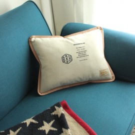 LEATHER TRIM CUSHION / レザートリムクッション 【新作】