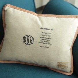 LEATHER TRIM CUSHION / レザートリムクッション 【新作】