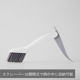 【集めた汚れをかき出すスクレーパーで最後まできれいに】みぞスッキリサッシブラシ