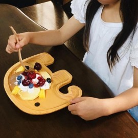 【キッズ食器】キッズウッドトレイ ゾウ/アヒル