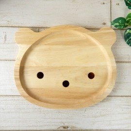 ボヌール Bonheur 24×19.5cm ランチプレート クマ くま 動物 アニマル 木製 木 子供 キッズ 食器 仕切り