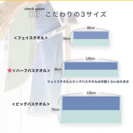 【日本製】 今治タオル ハーフバスタオル リバーシブル 【 ミモザ/グレー 】
