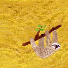 【キッズフェイスタオル／今治タオル】のんびりアニマルの刺繍がかわいい。LAZY ANIMALS
