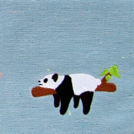 【キッズフェイスタオル／今治タオル】のんびりアニマルの刺繍がかわいい。LAZY ANIMALS