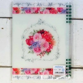 日本製　フラワーブーケ ダブルリングノート　ローズ　バラ