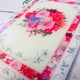 日本製　フラワーブーケ ダブルリングノート　ローズ　バラ