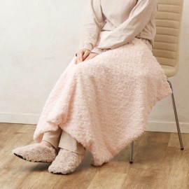 【秋冬新作】バラボア3wayひざ掛け/花/フラワー/ボア/あったか小物/ブランケット/防寒