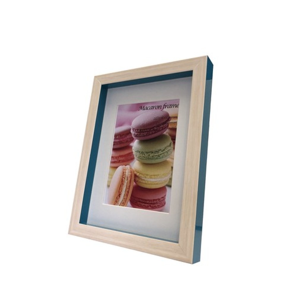 フォトフレーム　マカロンフレーム Macaron frame Blue　2L(L判サイズマット付)