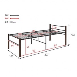 【直送可】シングルベッド ハイタイプ KH-3097BK（送料無料）