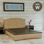 【別途送料】【直送可】ダブルサイズベッド ウォーターヒヤシンス アジアン家具 マホガニー