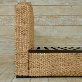 【別途送料】【直送可】ダブルサイズベッド ウォーターヒヤシンス アジアン家具 マホガニー