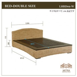 【別途送料】【直送可】ダブルサイズベッド ウォーターヒヤシンス アジアン家具 マホガニー