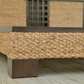 【別途送料】【直送可】ウォーターヒヤシンス ダブルサイズ ベットアジアン家具 マホガニー